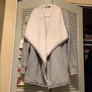 A&F Sherpa-lined cardigan